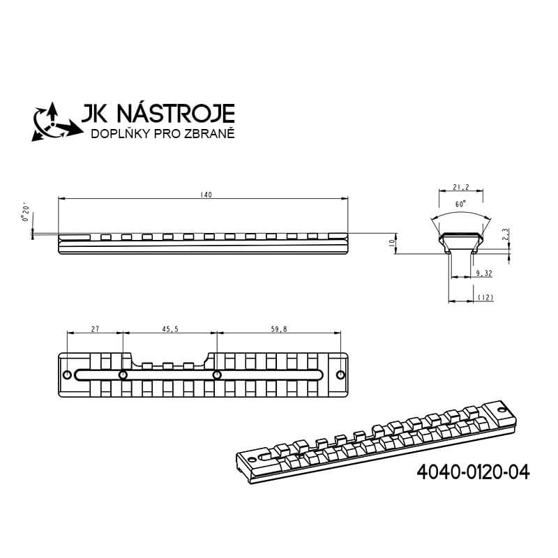 CZ 457 picatinny rail | 20 MOA JK-N