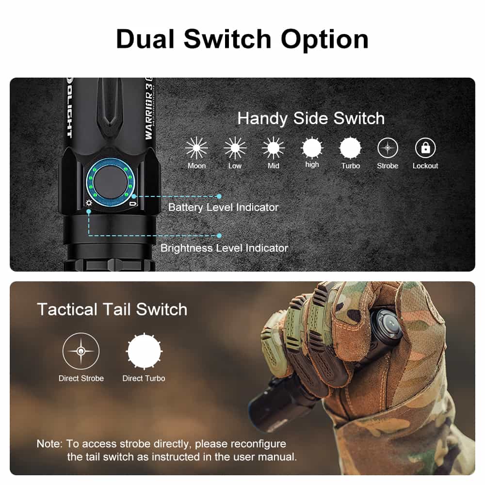 Olight Warrior 3S | tactical flashlight | 2.300 lm